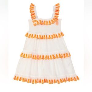 ZIMMERMANN KIDS Tropicana Embroidered Cotton Dress  White Sz 10 NWT